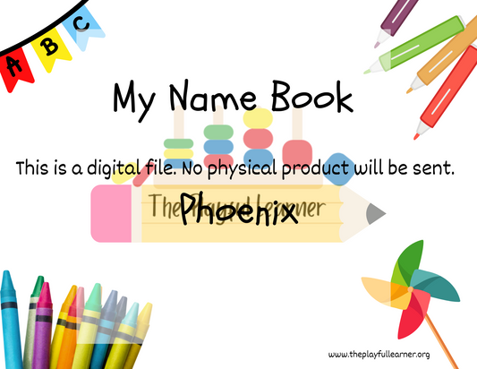 Digital Personalized Name Learning Book **PLEASE LEAVE CHILD'S FIRST NAME IN NOTES****